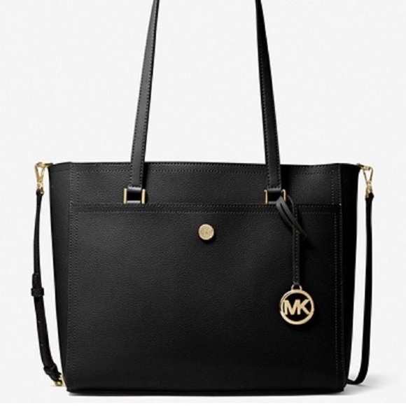 Michael Kors Maisie Large Pebbled Leather 3 in 1 Black Tote NWT - Picture 2 of 9